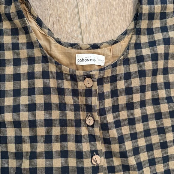 Little Cottonwood Checkered Linen Dress Women’s Medium - Picture 2 of 8